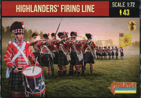 STRELETS-R 1:72 SET 279 NAPOLEONIC WARS HIGHLANDERS' FIRING LINE (43 FIGURES)