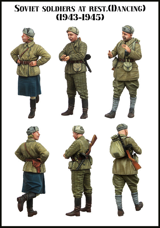 EVOLUTION MINIATURES 1:35 SET EM-35140 WW2 SOVIET SOLDIERS AT REST (DANCING)