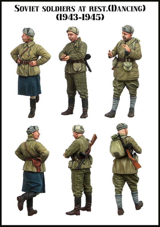 EVOLUTION MINIATURES 1:35 SET EM-35140 WW2 SOVIET SOLDIERS AT REST (DANCING)