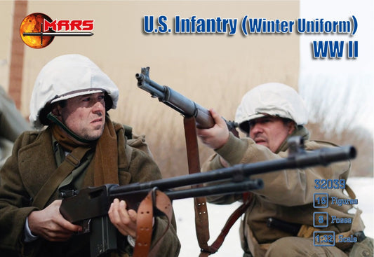 MARS 32039 WORLD WAR II U.S. INFANTRY (WINTER UNIFORM) 15 FIGURES/ 8 POSES