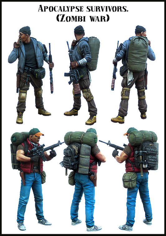 EVOLUTION MINIATURES 1:35 SET EM-35143 POST-APOCALYPTIC  "SURVIVORS"  -2 FIGURES