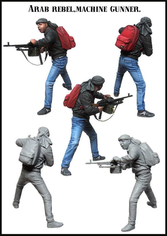 EVOLUTION MINIATURES 1:35 SET EM-35146 MODERN WARS ARAB REBEL MACHINE GUNNER