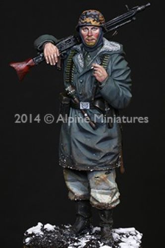 ALPINE MINIATURES 1:16 SET 16023 WWII GERMAN  MG42 GUNNER (1 FIGURE/2 HEADS)