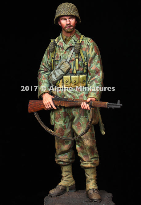 ALPINE MINIATURES 1:16 SET WWII 16037 US INFANTRY 2AD NORMANDY 1944 (1 FIGURE/2HEADS)