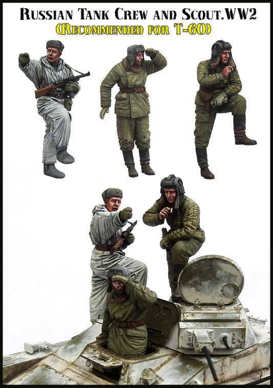 EVOLUTION MINIATURES 1:35 SET EM-35162 WW2 RUSSIAN TANK CREW & SCOUT (3 FIGURES)