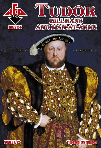 REDBOX 1:72 RB72156 16TH CENTURY TUDOR BILLSMAN & MAN-AT-ARMS  (35 FIGURES) GRAY