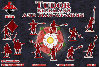 REDBOX 1:72 RB72156 16TH CENTURY TUDOR BILLSMAN & MAN-AT-ARMS  (35 FIGURES) GRAY