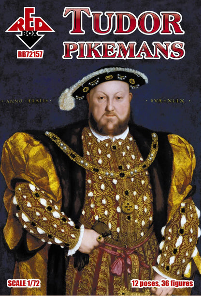 REDBOX 1:72 RB72157 16TH CENTURY TUDOR PIKEMANS (36 FIGURES/12 POSES) GRAY