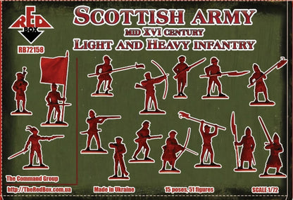 REDBOX 1:72 RB72158 16TH CENTURY SCOTTISH ARMY LIGHT & HEAVY INFANTRY -GRAY
