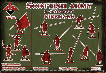 REDBOX 1:72 RB72159 16TH CENTURY SCOTTISH ARMY PIKEMANS  (36 FIGURES) GRAY