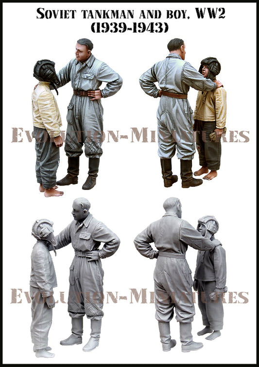 EVOLUTION MINIATURES 1:35 SET EM-35186 WW2 SOVIET TANKMAN & BOY  (2 FIGURES)
