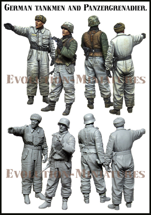 EVOLUTION MINIATURES 1:35 SET EM-35193 WWII GERMAN TANKMEN & PANZERGRENADIER