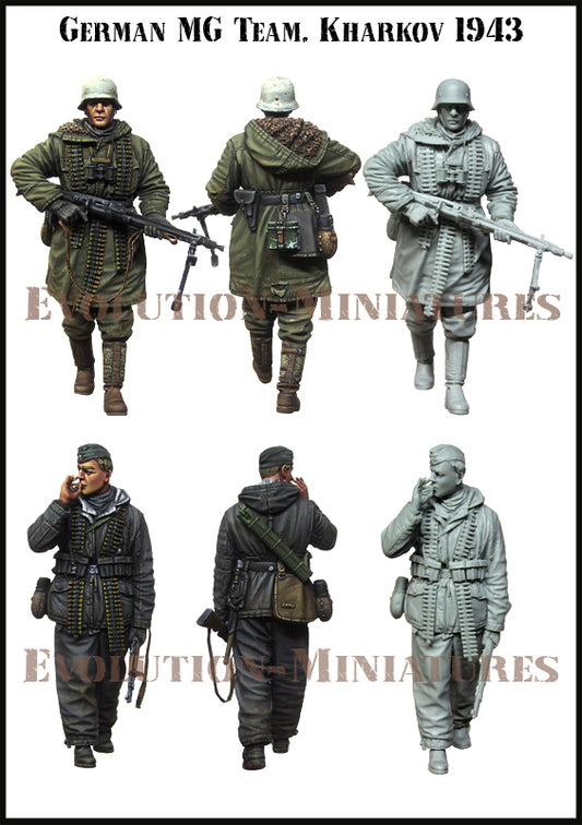 EVOLUTION MINIATURES 1:35 SET EM-35219 WWII GERMAN MG TEAM, KHARKOV 1943