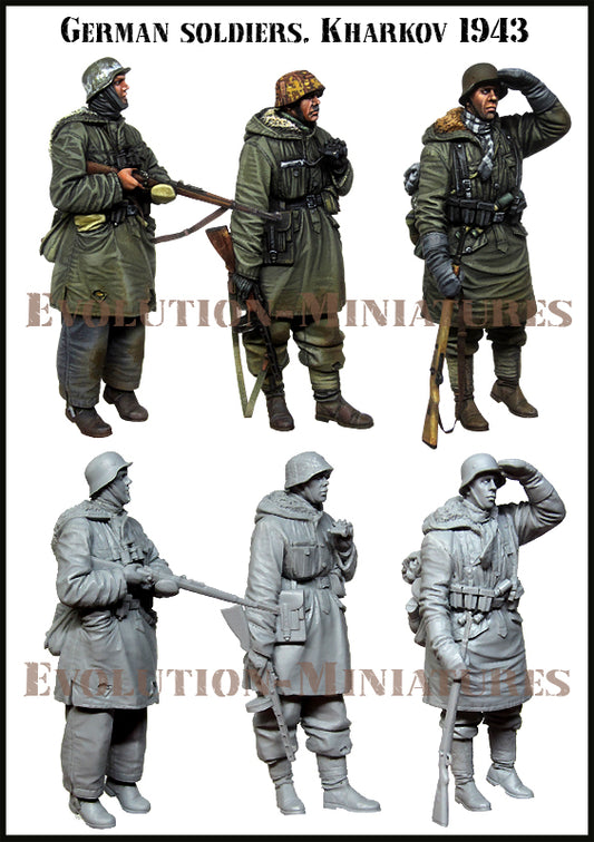 EVOLUTION MINIATURES 1:35 EM-35223 GERMAN SOLDIERS, KHARKOV 1943 (3 FIGURES)
