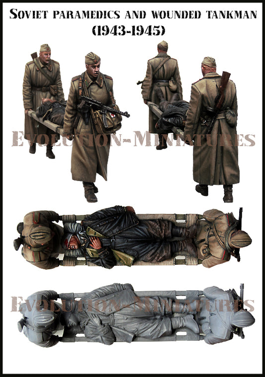 EVOLUTION MINIATURES 1:35 SET EM-35247 WW2 SOVIET PARAMEDICS & WOUNDED TANKMAN
