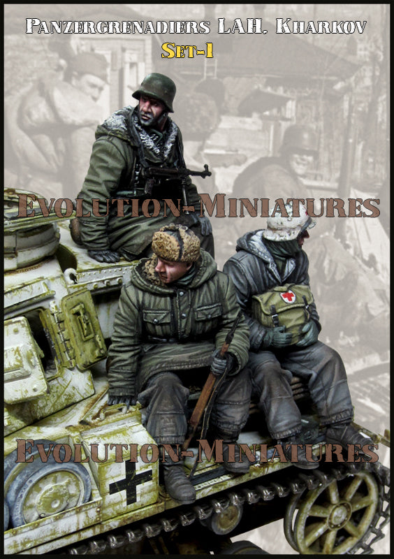 EVOLUTION MINIATURES 1:35 EM-35250 WWII GERMAN PANZERGRENADIERS LAH SET-1