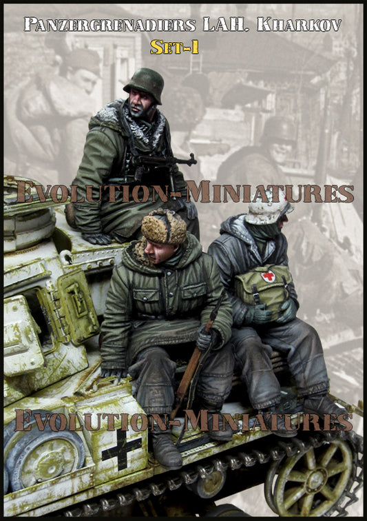 EVOLUTION MINIATURES 1:35 EM-35250 WWII GERMAN PANZERGRENADIERS LAH SET-1