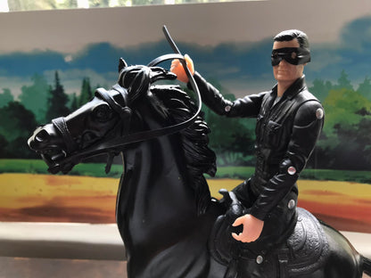 MARX TOYS RECAST 8 INCH EL ZORRO & TORNADO W/ ACCESSORIES & TACK