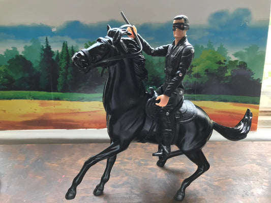 MARX TOYS RECAST 8 INCH EL ZORRO & TORNADO W/ ACCESSORIES & TACK