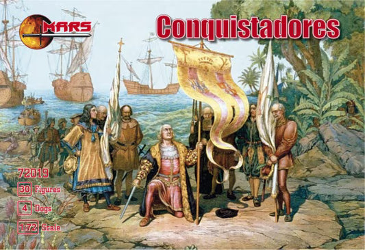 MARS 1:72 SET 72019  NEW WORLD SPANISH CONQUISTADORES (GRAY) 34 FIGURES