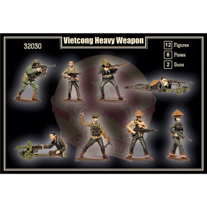 MARS FIGURE SET 32030 VIETNAM WAR VIETCONG HEAVY WEAPONS 12 FIGURES & 2 GUNS