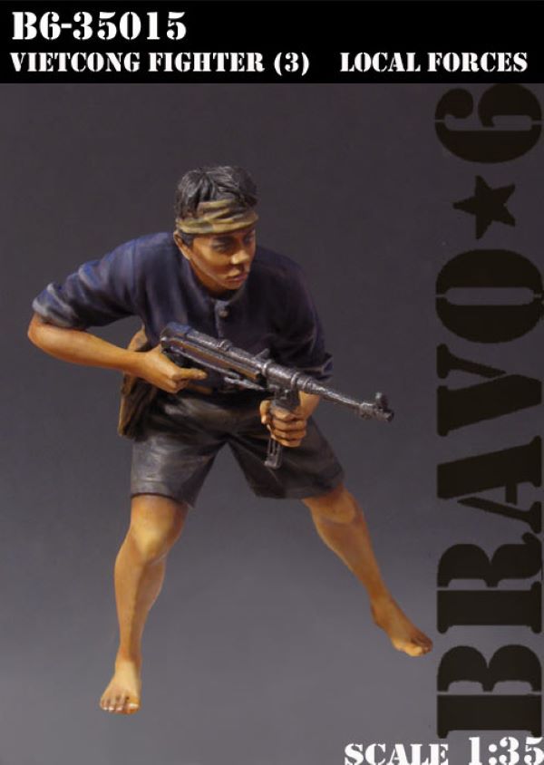 BRAVO *6 35015 VIETNAM WAR VIETCONG FIGHTER LOCAL FORCES (3) 1:35