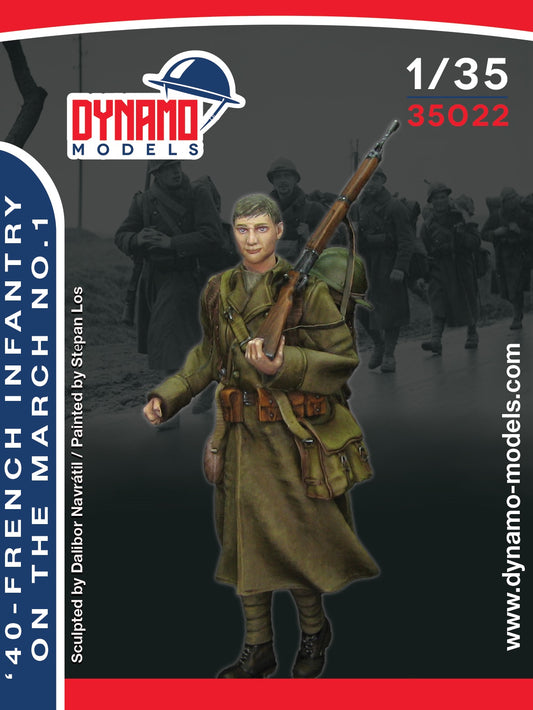 DYNAMO MODEL 1:35 KIT  35022 WWII  '40 FRENCH INFANTRY ON THE MARCH NO. 1