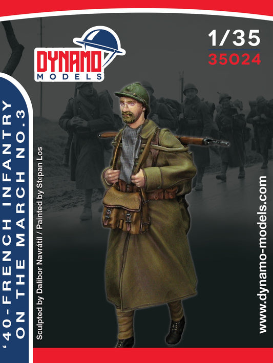 DYNAMO MODEL 1:35 KIT  35024 WWII  '40 FRENCH INFANTRY ON THE MARCH NO. 3