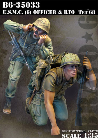 BRAVO *6 35033 VIETNAM WAR U.S. MARINE CORP (6) "OFFICER & RTO" (2 FIGURES) 1:35