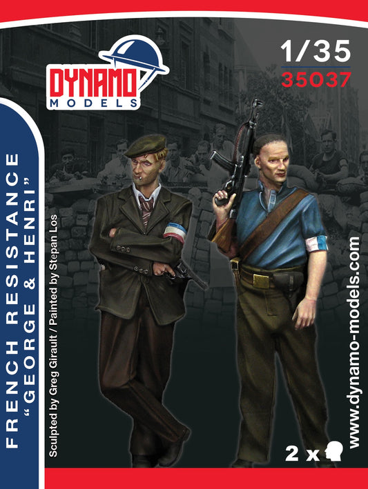 DYNAMO MODEL 35037 WWII FRENCH RESISTANCE FIGHTERS "GEORGE & HENRI" (2 FIGURES)