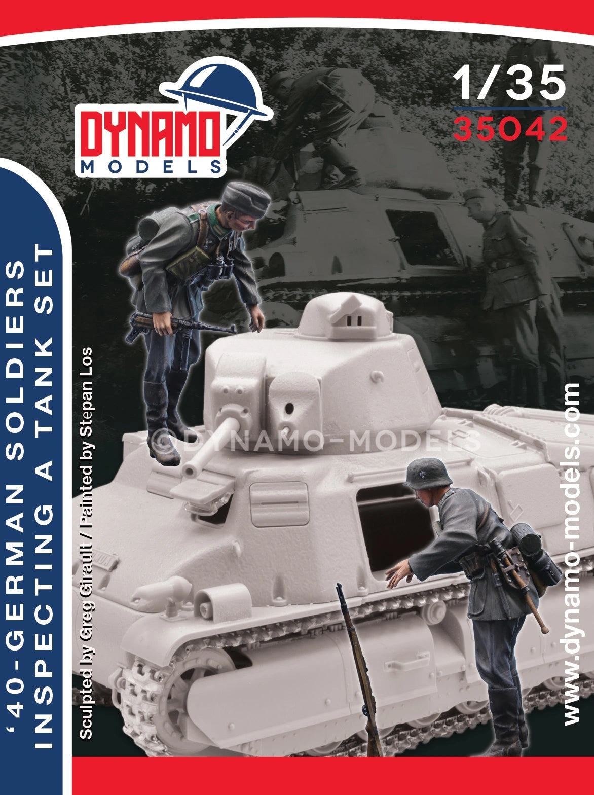 DYNAMO MODEL 35042 WWII  '40s GERMAN SOLDIERS INSPECTING A TANK SET