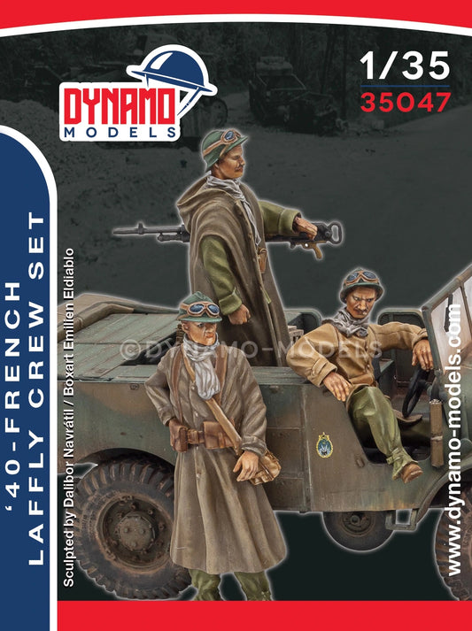 DYNAMO MODEL 1:35 KIT 35047 WWII  '40 FRENCH LAFFLY CREW SET (3 FIGURES)