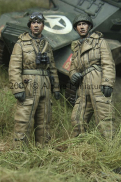 ALPINE MINIATURES 1:35 SET 35050 WWII BRITISH TANK CREW SET  (2 FIGURES-4 HEADS)