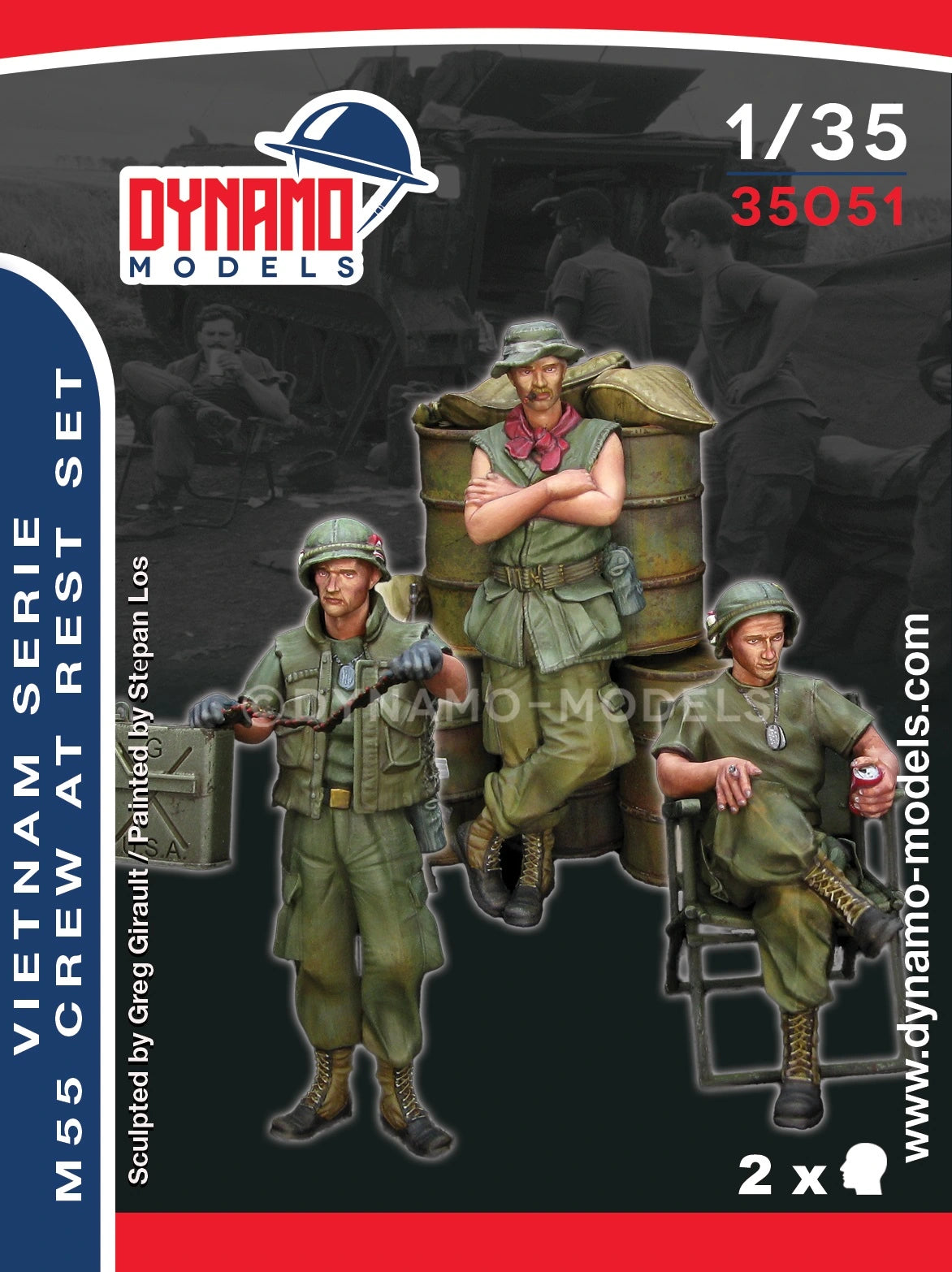 DYNAMO MODEL 35051 VIETNAM SERIES M55 CREW AT REST SET (3 FIGURES)