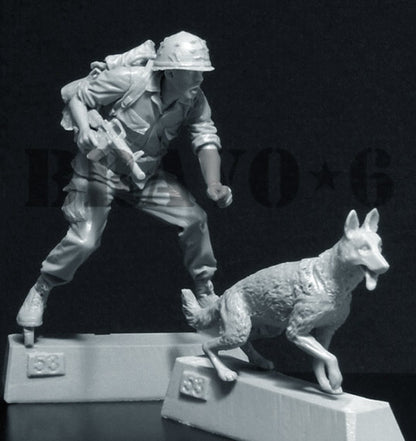 BRAVO *6 35053 VIETNAM WAR U.S.  ARMY INFANTRY (4) K-9 SCOUT TEAM 1:35