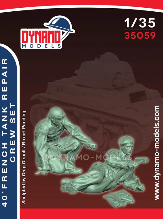 DYNAMO MODEL 35059 1:35 KIT WWII '40 FRENCH TANK REPAIR CREW SET  (2 FIGURES)