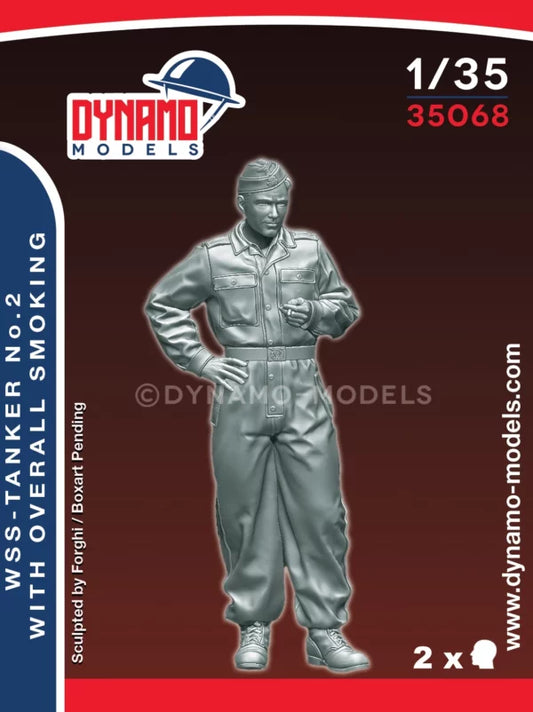 DYNAMO MODEL 35068 WWII GERMAN WSS PANTHER CREW NO. 2 TANKER W/ OVERALLS SMOKING
