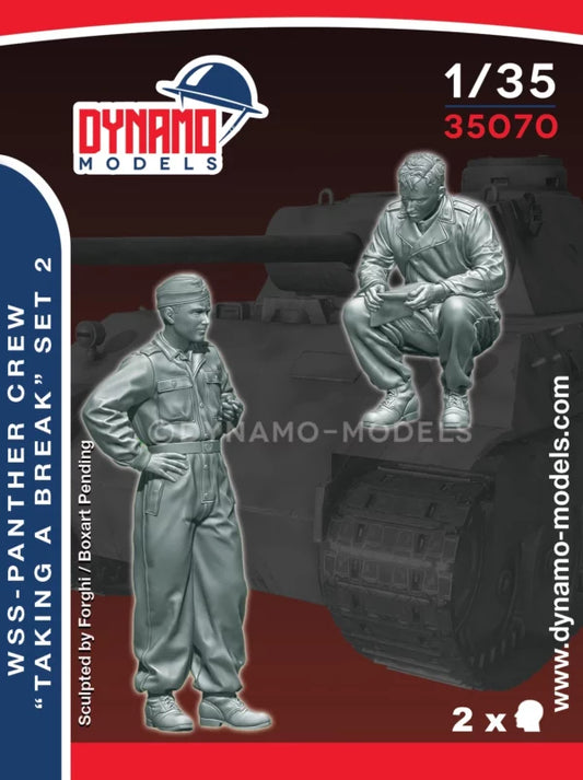 DYNAMO MODEL 35070 WWII GERMAN WSS PANTHER CREW NO. 2 "TAKING A BREAK" 2 FIGURES
