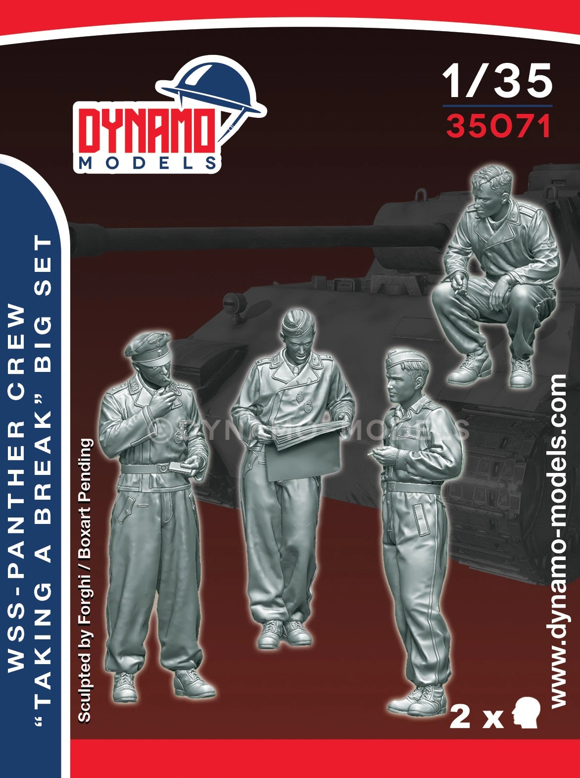 DYNAMO MODEL 35071 WORLD WAR II GERMAN WSS PANTHER CREW "TAKING A BREAK" BIG SET