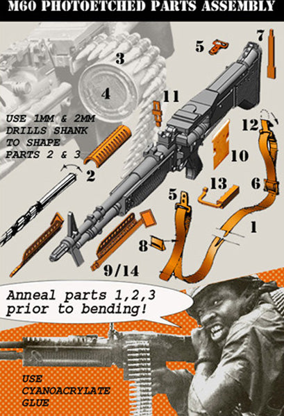 BRAVO *6 35080 VIETNAM WAR U.S. M60 "PIG" MACHINE GUN PHOTOETCHED (1:35)