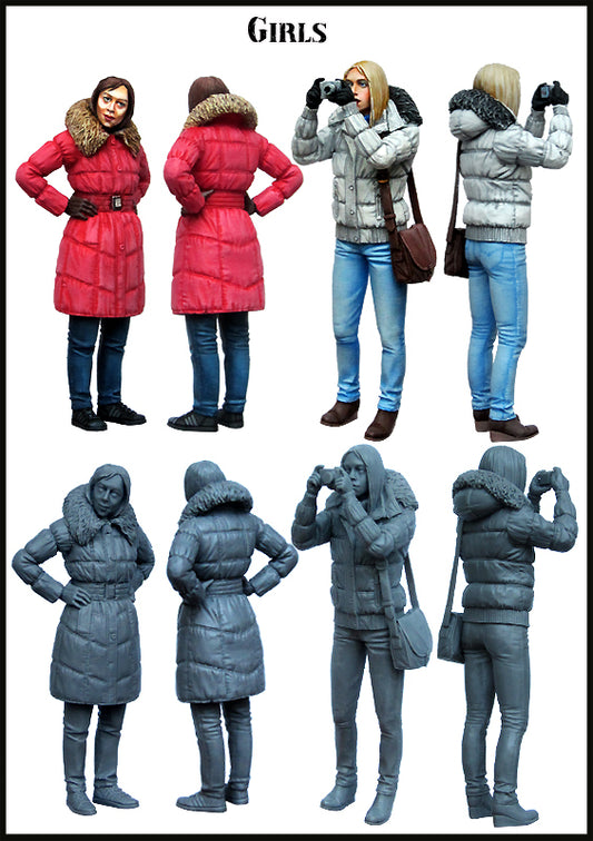 EVOLUTION MINIATURES 1:35 SET EM-35110 MODERN CIVILIAN GIRLS (2 FIGURES)
