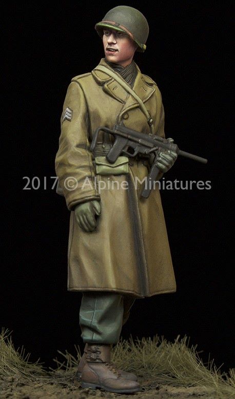 ALPINE MINIATURES 1:35 SET 35241 WWII US INFANTRY NCO (1 FIGURE-2 HEADS)