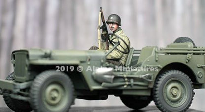 ALPINE MINIATURES 1:35 SET 35260 WWII US JEEP PASSENGER  (1 FIGURE-2 HEADS)