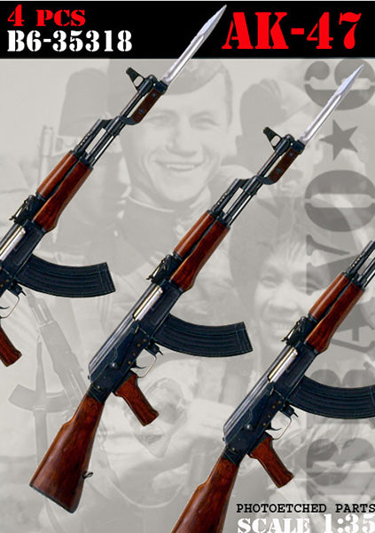 BRAVO *6 35318 VIETNAM WAR AK-47 ASSAULT RIFLES PHOTOETCHED- 4 PIECES