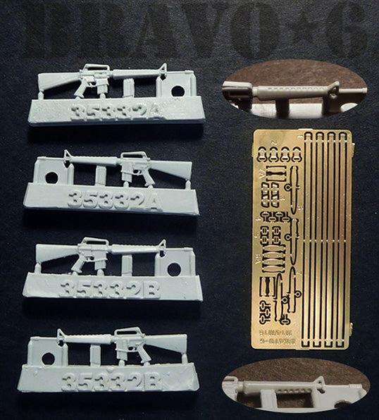 BRAVO *6 35332 VIETNAM WAR COLT M16 MODEL 602 PHOTOETCHED- 4 PIECES