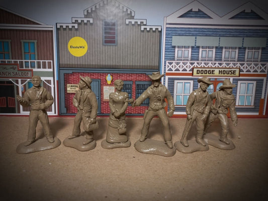 ELASTOWIT NEW ERA RUBBER WILD WEST  54 MM GUNSMOKE PLAY SET (6 FIGURES)