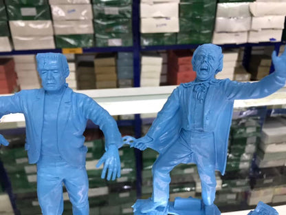 MARX TOYS RECAST 6" CLASSIC HOLLYWOOD MONSTERS- 6 FIGURE SET (BLUE)