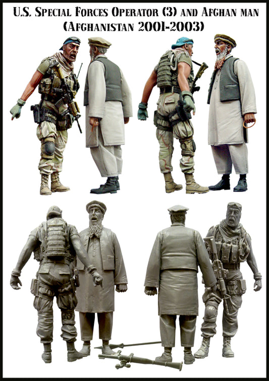 EVOLUTION MINIATURES 1:35 SET EM-35054 U.S. SPECIAL FORCES OPERATOR (3) & AFGHAN