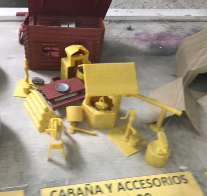 MARX TOYS RECAST 54 MM CABIN & ACCESSORIES FROM JELLYSTONE PLAYSET