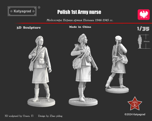 KATYAGRAD MINIATURES 1:35 KG35052 WWII POLISH 1ST ARMY NURSE (1 FIGURE) 1943-45